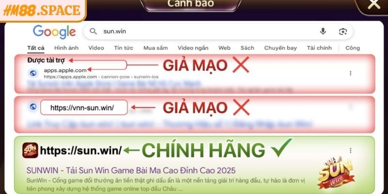 App Sunwin giả mạo được sao chép gần như bản chính